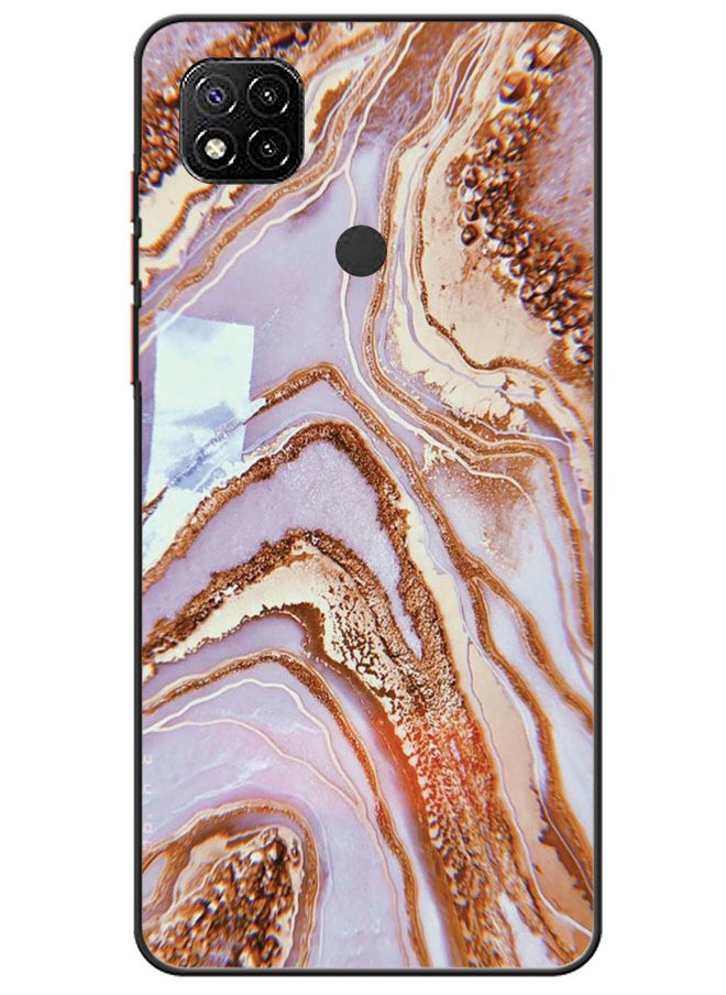 EYE CATCH Protective Case Cover For Xiaomi Redmi 9C Gold Marble Texture  - Image 1