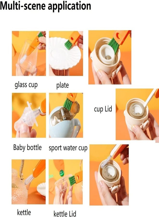 TASKHOUSE Multifunctional Cleaning Brush Cup 3 in 1 Cup Lid Crevice for Different Clean Items Tea Cups Bottles (1 Piece) - Image 3