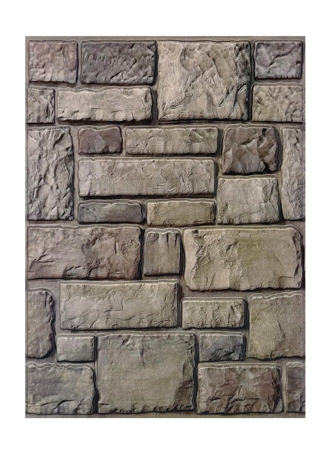 Commomy 3D Stone Wall Panels Peel and Stick -10 pcs 11.8" x 11.8" Printable Faux Stone Wallpaper Sticker Self-Adhesive Wall Tile for Interior Wall Decor, RV, Kitchen, Bathroom, Living Room - Image 1