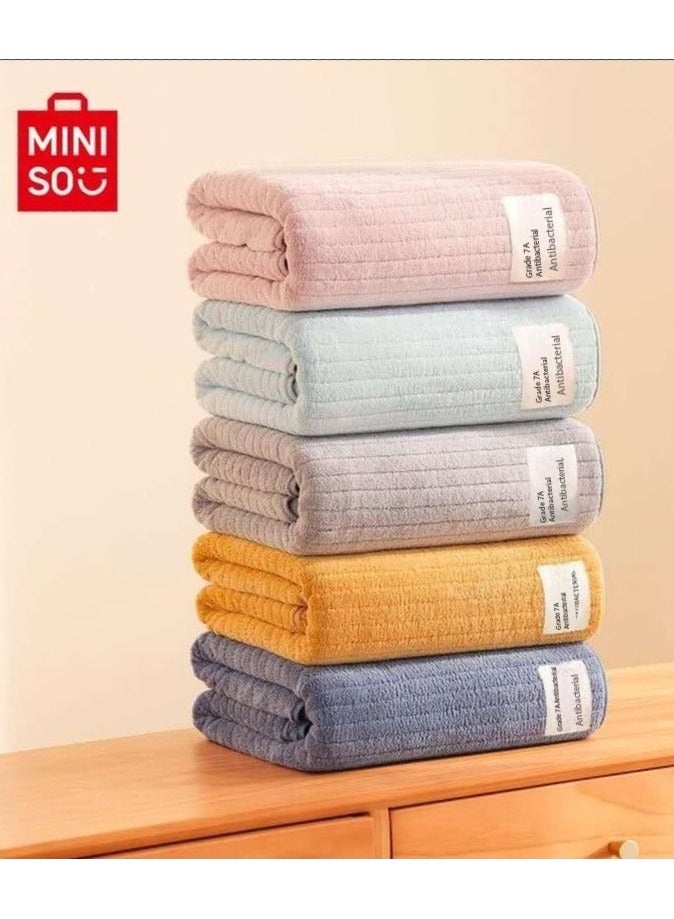 Miniso English: MINISO Grade 7A Antibacterial Bath Towel – Soft Cotton, Strong Water Absorption, 140×70cm - Image 1