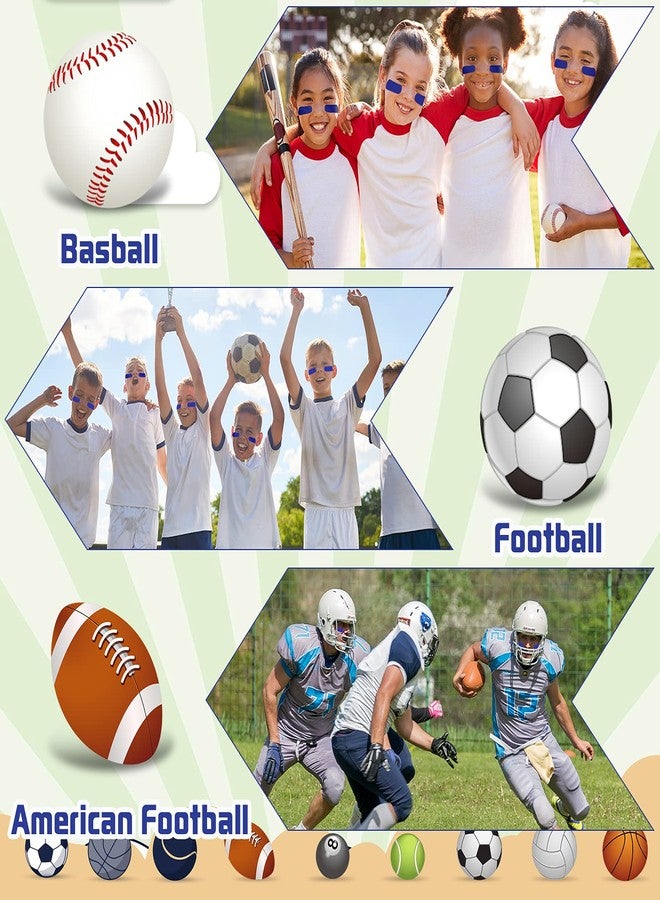 Leelosp 160 Pieces Sports Eye Stickers for Kids Football Softball Baseball Face Stickers Lacrosse Fans Eye Strips with 2 Pencils for Party Game Sport Supplies(Blue) - Image 4
