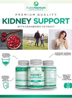 PUREPREMIUM SUPPLEMENTS PurePremium Kidney Support Supplement for Men and Women - Urinary Tract Support, Normal Bladder Support and Supplements for Kidney Health – Cranberry Extract, Astragalus and Uva Ursi Leaf - 60 Caps  - Image 2