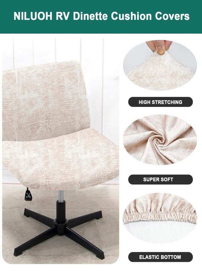 NILUOH Leather Like Criss Cross Chair Cover, Stretch Mid Back Wide Armless Accent Chair Slipcover, Exquisite Vanity Chair Cover for Dorm Home Desk Office Chair - Image 3