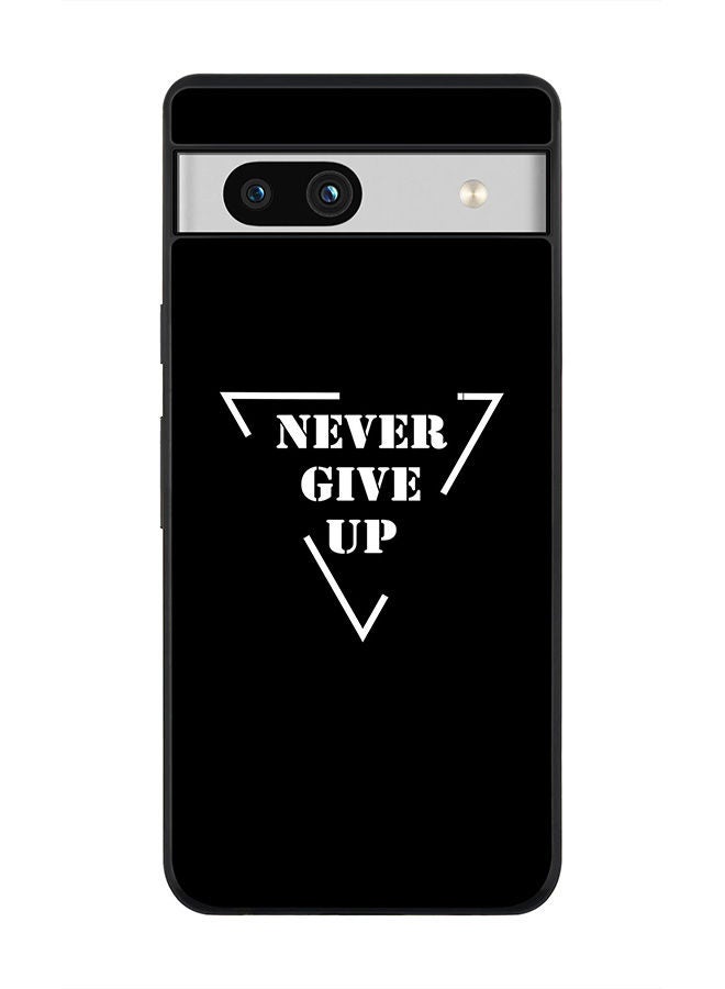 Stylizedd حافظة سوداء متينة لجهاز Google Pixel 7a 5G - تصميم نحيف ومرن مع حواف مطاطية مضادة للسقوط - لا تستسلم أبداً - Image 1