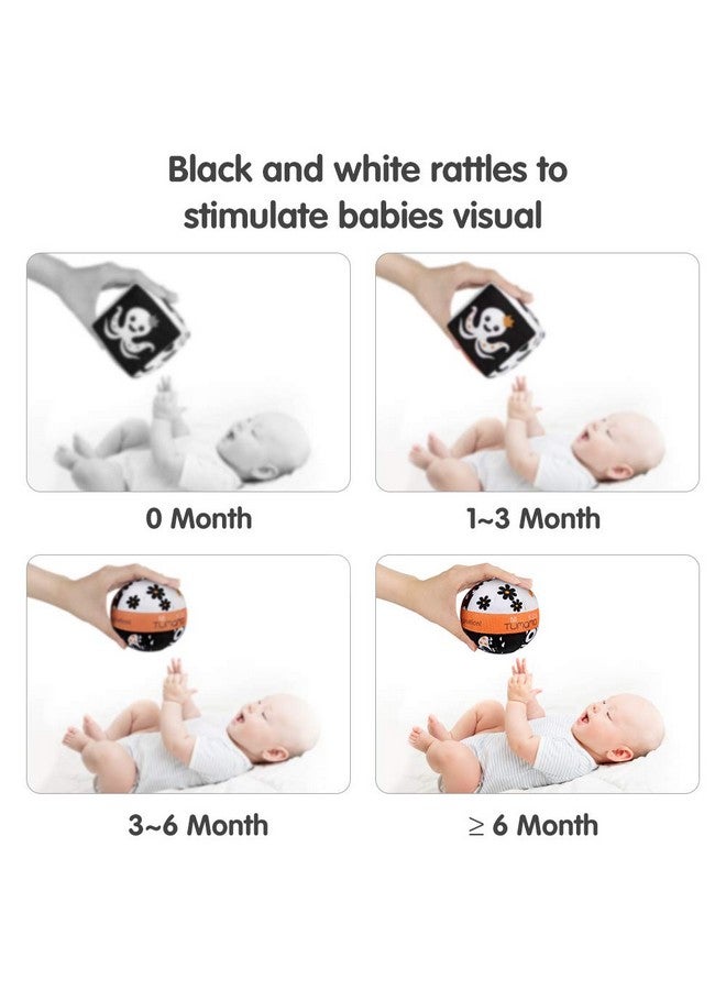 TUMAMA TUMAMA High Contrast Shapes Sets Baby Toys, Black and White Stroller Toy for Car Seat Baby Plush Rattles Rings Hanging Toy for 0 3 6 9 to 12 Months, Newborn,Toddlers,Infants (4 Packs)  - Image 4