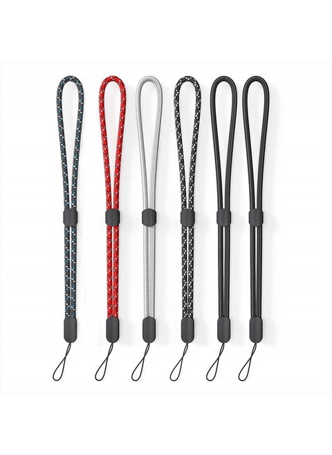 Hand Wrist Strap Lanyard, 6 Pack Adjustable Colorful Nylon Hand Wrist Straps for GoPro, Camera, Keys, Keychain, Phone, USB Flash Drive, Joy-Con, Wallet, ID Name Tag Badge (Mixed Vibrant)