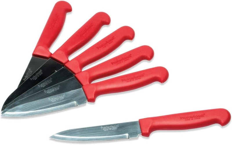 SQ Professional Professional Knife Set 6Pc Steak Red Handle - Image 1