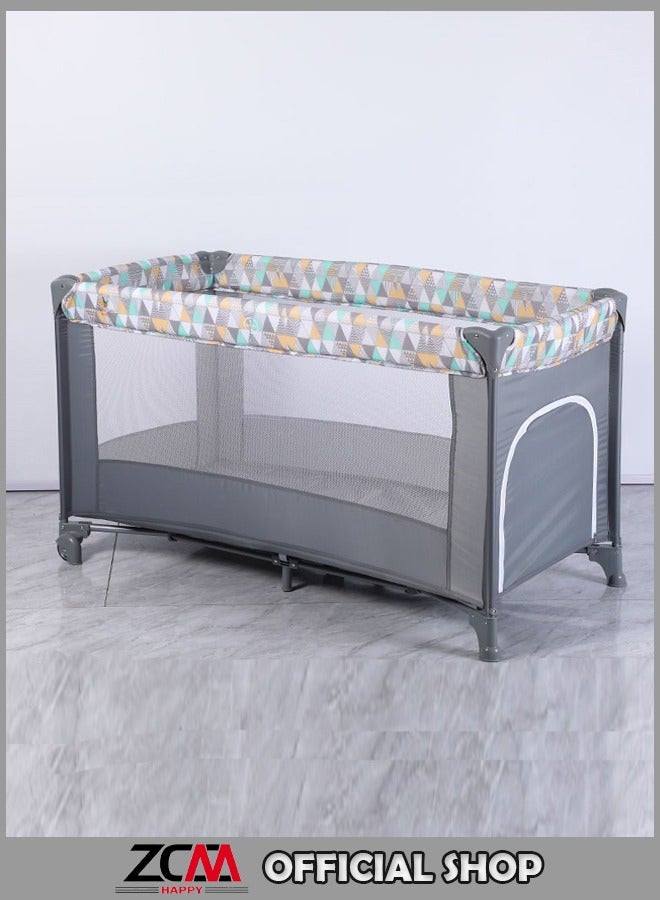ZCM-HAPPY Multifunctional Portable Folding Crib And Playbed Ideal For Newborns And Toddlers With Travel Carry Bag - Image 1