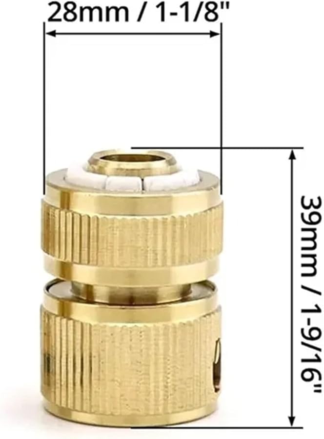 6 قطع من وصلات خرطوم النحاس سريعة التوصيل عالية الضغط لري وتنظيف الحدائق - Image 3