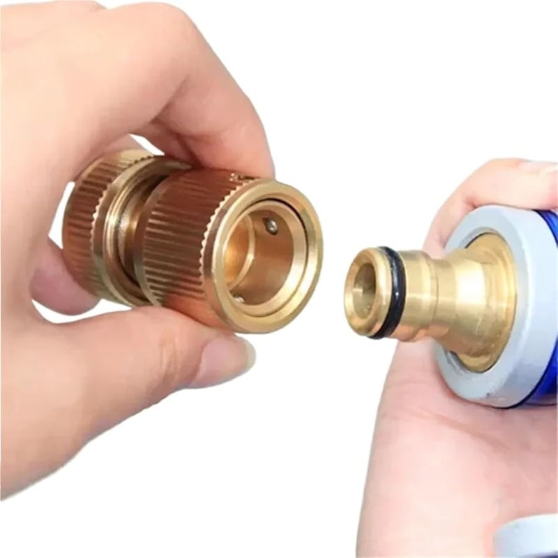 6 قطع من وصلات خرطوم النحاس سريعة التوصيل عالية الضغط لري وتنظيف الحدائق - Image 4