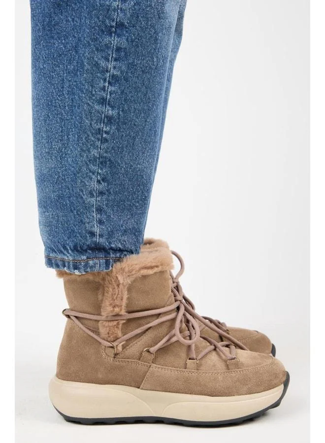 Manijero  (Solon) Women's Genuine Leather, Fur-Lined, Lace-Up Vison Boot. for Women | Best Price UAE