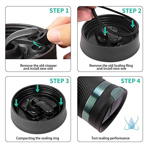 MLKSI Seal Replacement and Rubber Stopper for Contigo Snapseal Coffee Travel Mug, 10 Pack Silicone Sealing Ring Stopper Lid, 5* Seal and 5* Stopper (SET55) - Image 4