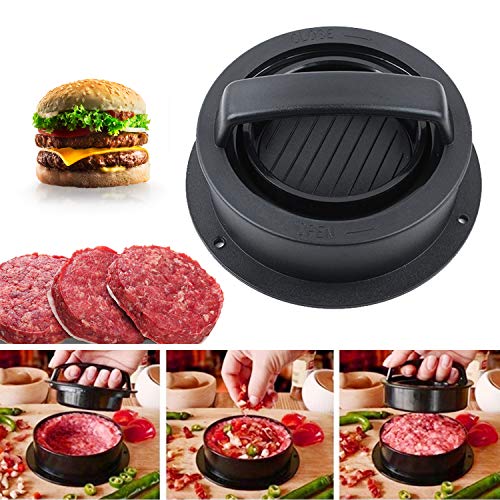 EPPARN Burger Press, Hamburger Press Patty Maker With 100Pcs Hamburger Patty Paper, 3 in 1 Non Stick Patty Mold for Stuffed Burgers, Sliders, Veggie Beef Burger, Kitchen Barbecue Tool Grilling Accessories - Image 4