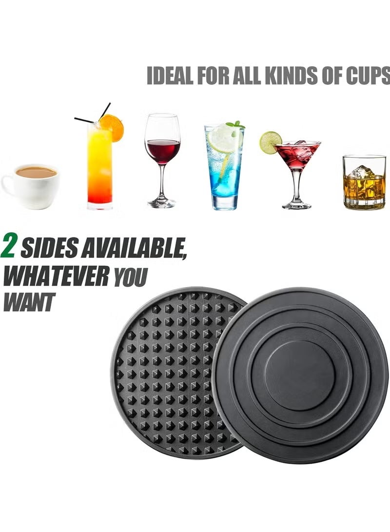 Relex Drink Coasters Set of 6, Silicone Coasters for Drinks with Holder, Cup Mat for Drinks Non-Slip Non-Stick, for Any Table Type Furniture from Damage, Coasters for Fits Any Size of Cup (Black Coasters) - Image 3