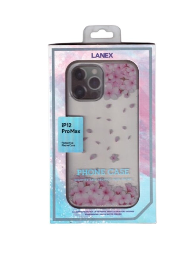 /كفر iPhone 12 Pro Max شفاف بـ زهور الساكورا - حماية ضد الصدمات جراب ومظهر رقيق
