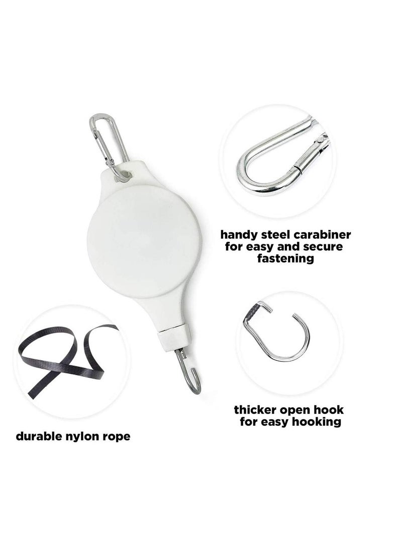 SYOSI - Plant Hanger Plant Hook Plant Pulley Adjustable and Retractable Plant Hangers Outdoor and Indoor Plant Hooks Wall Hanging Shelf Wall Shelf Organizer for Home Wall White Set of 4 - Image 1