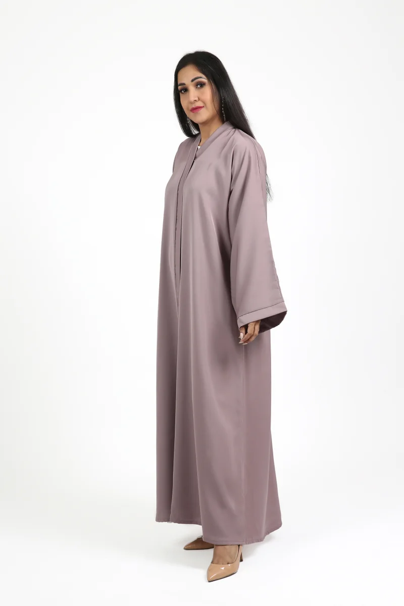 Nikias  light purple colour nida plain abaya with full buttons.casual abaya for daily wear with matching sheila. for Women | Best Price UAE