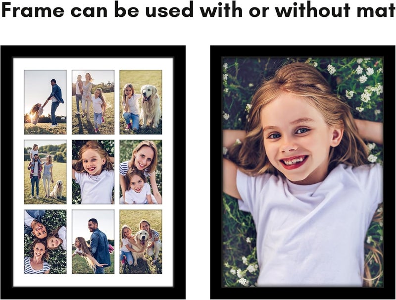 Americanflat 4x6 Collage Picture Frame with Polished Plexiglass  Multi Picture Frames Fit Nine 4x6 Photos or Use as One 14x20 Frame for Wall Display  Signature Collection  Black - Image 4