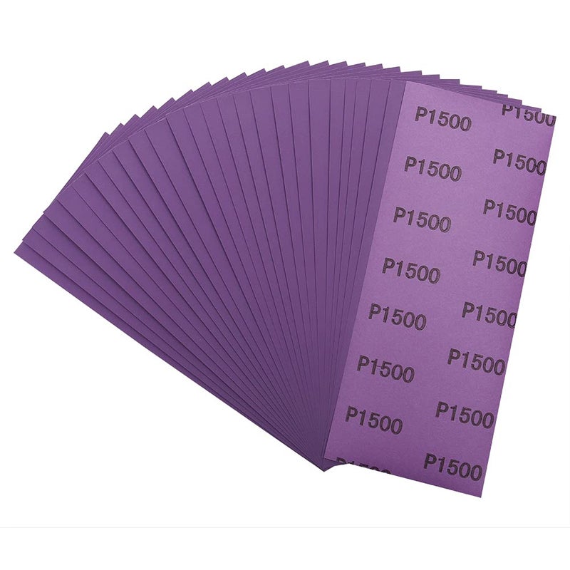 MAXMAN Sandpaper 1500 Grit,Wet Dry Sanding Sheets,High Performance Ceramic Abrasive Sand Paper for Wood Furniture Finishing,Metal Grinding,Automotive Polishing,9 x 3.6 Inch,25-Pack - Image 2
