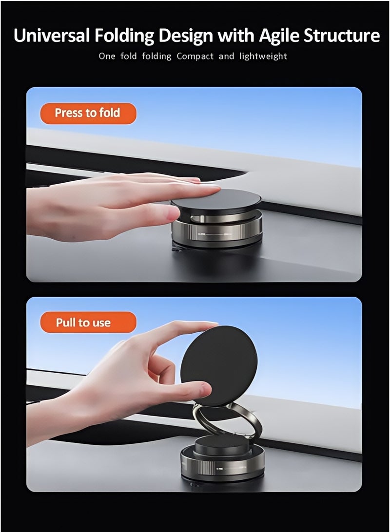 Vacuum Magnetic Car Phone Holder - Rotatable Folding Dashboard Suction Cup Mount with Strong Magnet, Universal Compatible for Smartphones,) - Image 5