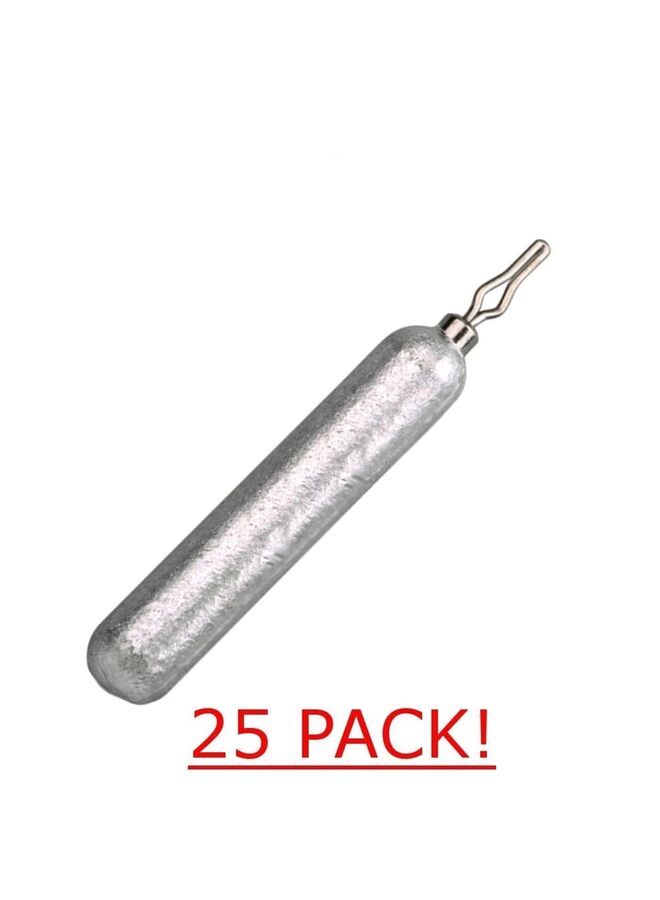 Generic 25 PCS Fishing Weights Sinkers Skinny Pencil Shaped Sinkers - Salt and Freshwater Fishing Weights - Snagless Sinker Fishing Weights for Bass Fishing Lures or Other Fish (10G) - Image 2
