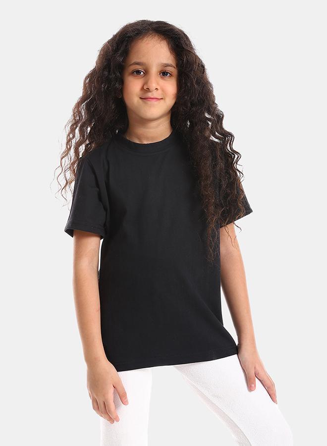 kady Round Neck Slip On Boys Cotton Tee girls black, 2 Years - Image 1