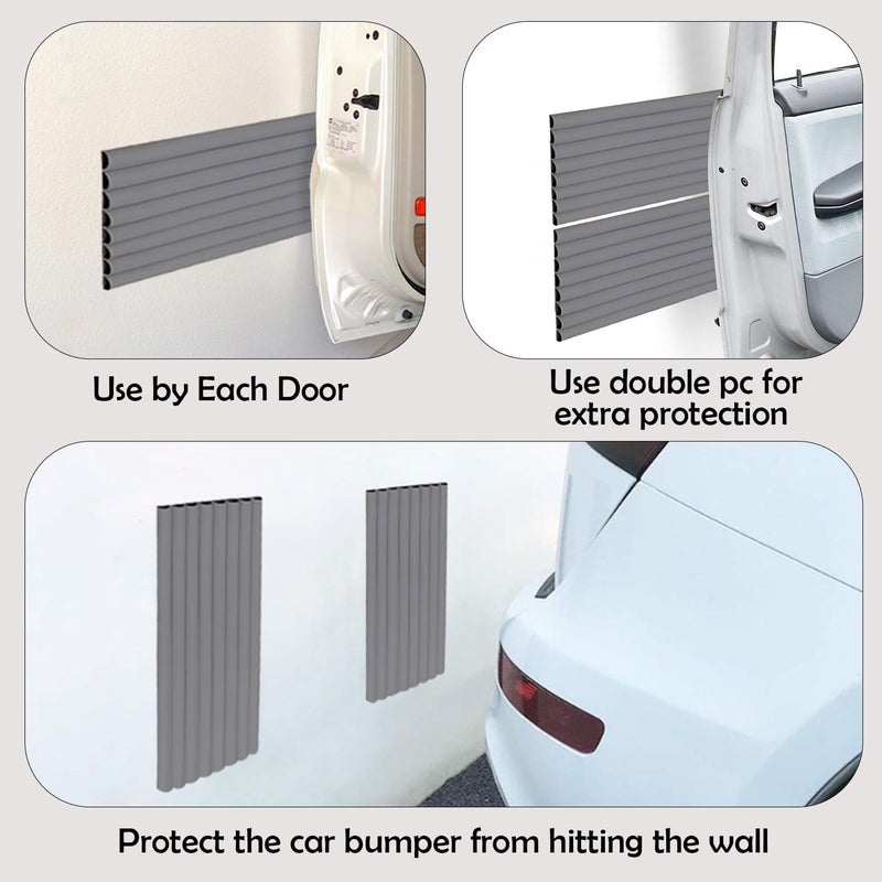 Rubber Bond Garage Wall Protectors - 4in x 12ft Self-Adhesive Grey Bumper Protectors - Image 4