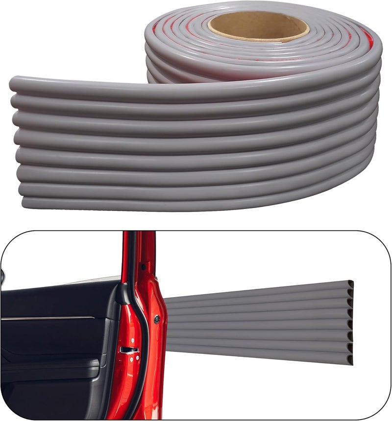 Rubber Bond Garage Wall Protectors - 4in x 12ft Self-Adhesive Grey Bumper Protectors - Image 1