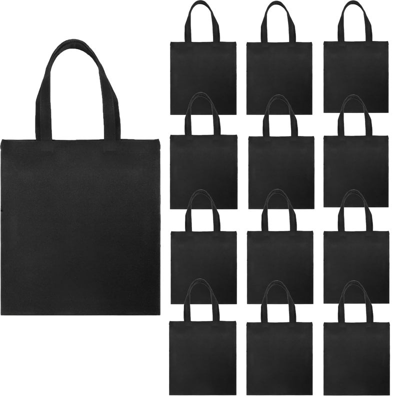 Cotton Tote Bags, 6 Pack Canvas Reusable Grocery Shopping Bags, Lightweight Medium Cloth Bags for DIY, Advertising, Promotion and Gifts - Image 1