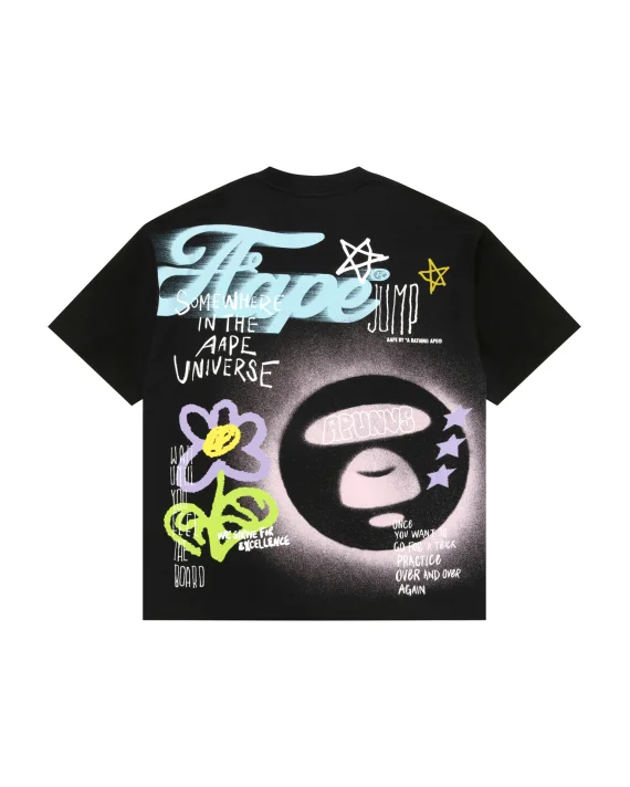 AAPE AAPEUNVS graffiti print tee
