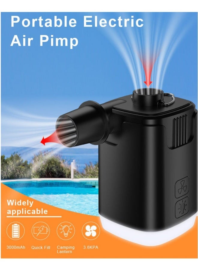 Generic Air Pump Portable for Inflatables 4000mAh Mini Air Mattress Pump LED Light USB Rechargeable Travel Electric Air Pump for Camping Pads Pool Floats Swimming Rings Vacuum Bags Travel  - Image 2
