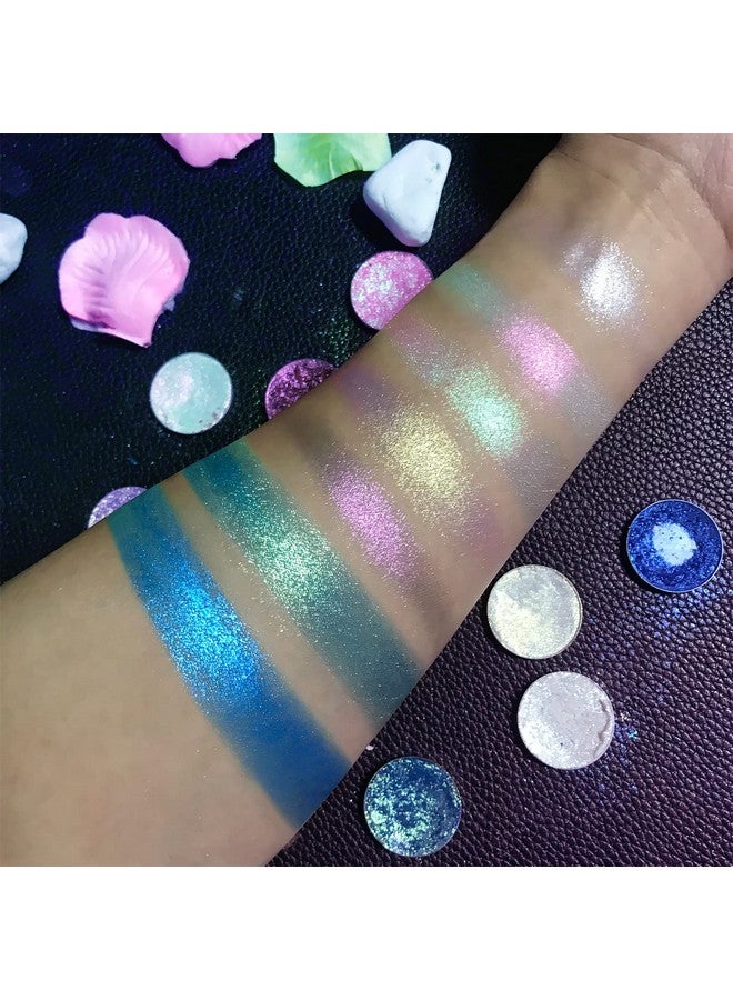 BEUSELF Blue Glitter Eyeshadow, Highly Pigmented Bright Sparkly Eye Makeup, Long Lasting Holographic Blue Shimmer Eye Shadow Palette Single for Blue Eyes, Vegan Cruelty & Talc Free (Royal Blue#6E)  - Image 4