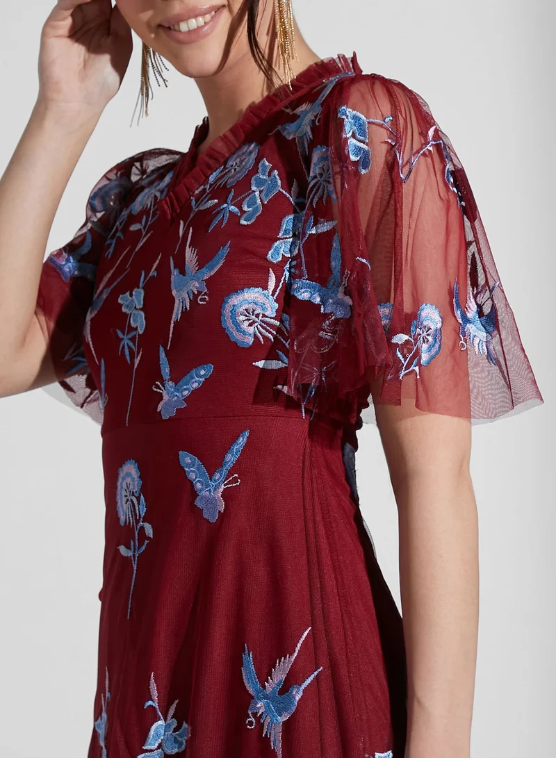 sachin and babi light blue dress Blue Coast Muse Long Sleeve Embroidered Maxi Dress main image 0