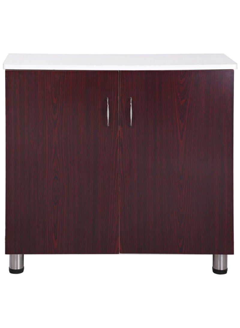 AFT Modern Two-tone Shoe Cabinet Rack With 2 Doors - Durable Mdf Design. Elegant Mdf Shoe Cabinet: Dual Doors And Organized Shelves. Mdf Shoe Cabinet With 2 Doors - Stylish Storage Solution. Perfect For Any Entryway, Living Room, Dining Room Or Bedrooms Space-saving Design, Organize Your Footwear Effortlessly White Frame/ Mahogany Door Arfan - Image 4