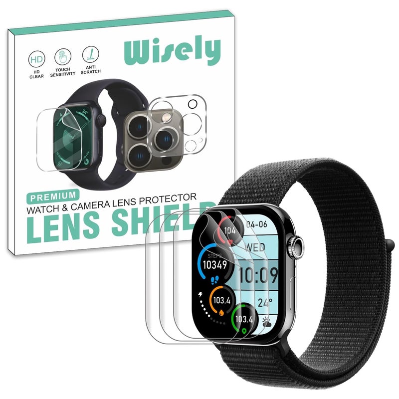 Wisely |Pack of 3pc| Screen Guard Protector Compatible For Fireboltt Ring X 2.01" Anti Shock, Anti-Scratch, HD Clear, Full Cover - Image 1