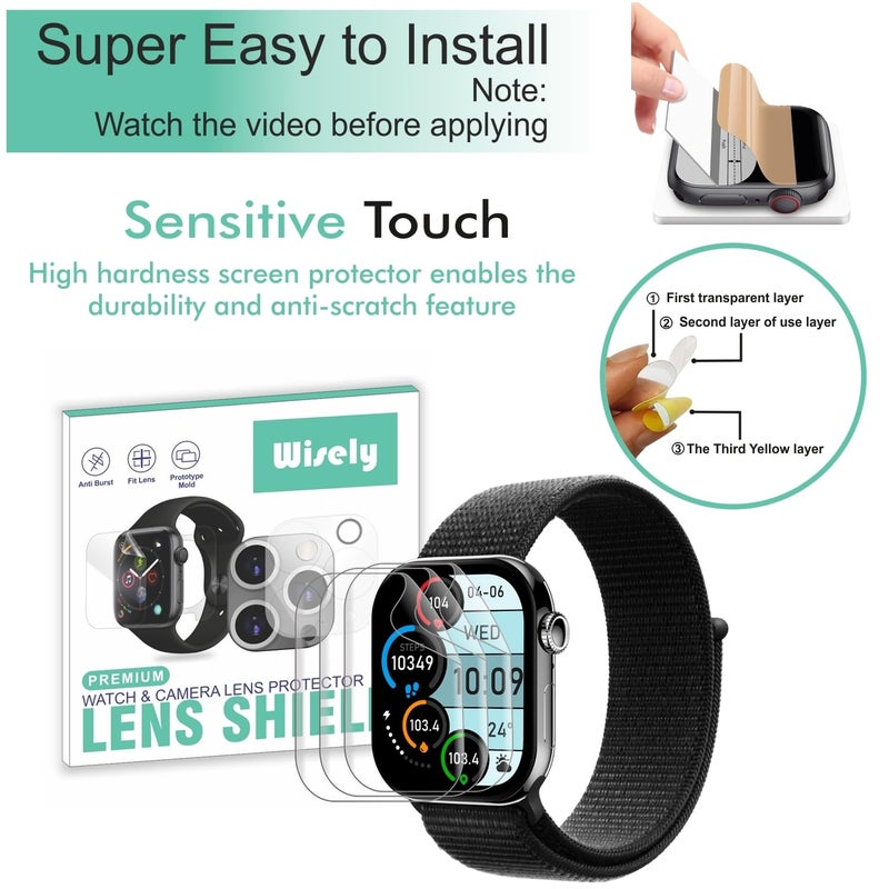 Wisely |Pack of 3pc| Screen Guard Protector Compatible For Fireboltt Ring X 2.01" Anti Shock, Anti-Scratch, HD Clear, Full Cover - Image 2