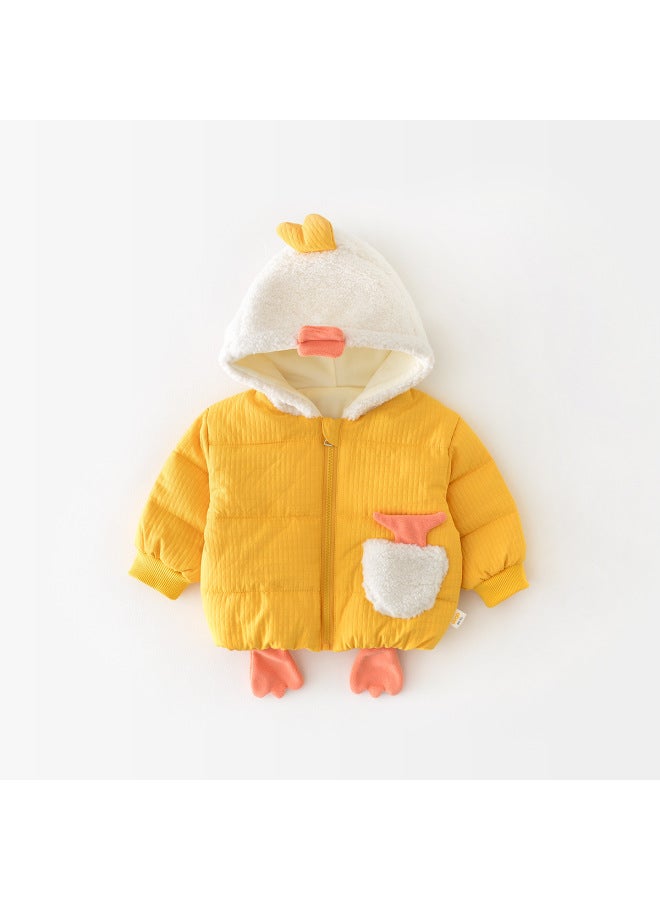 Winter Children's Cotton-padded Jacket Cartoon Little Duck Newborn Cute Hand Plug Cotton New Style Cotton-padded Jacket Western Style Male And Female Baby Outside