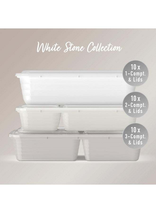 Bentgo® Prep 60-Piece Meal Prep Kit - Reusable Food Containers 1-Compartment, 2-Compartment, & 3-Compartments for Healthy Eating - Microwave, Freezer, & Dishwasher Safe (White Stone), BGPRPAK3-WS - Image 4
