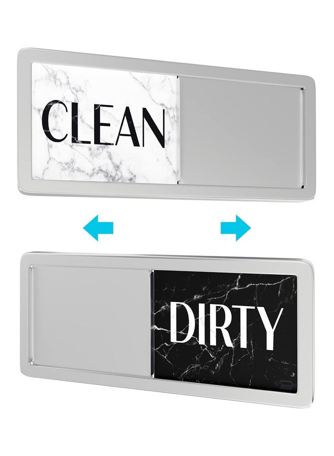 Brothers Bench Dishwasher Magnet Strong Clean Dirty Sign, Universal Dishwasher Magnet Indicator for Kitchen Organization, Slide Rustic Marble Black and White Granite - Image 1