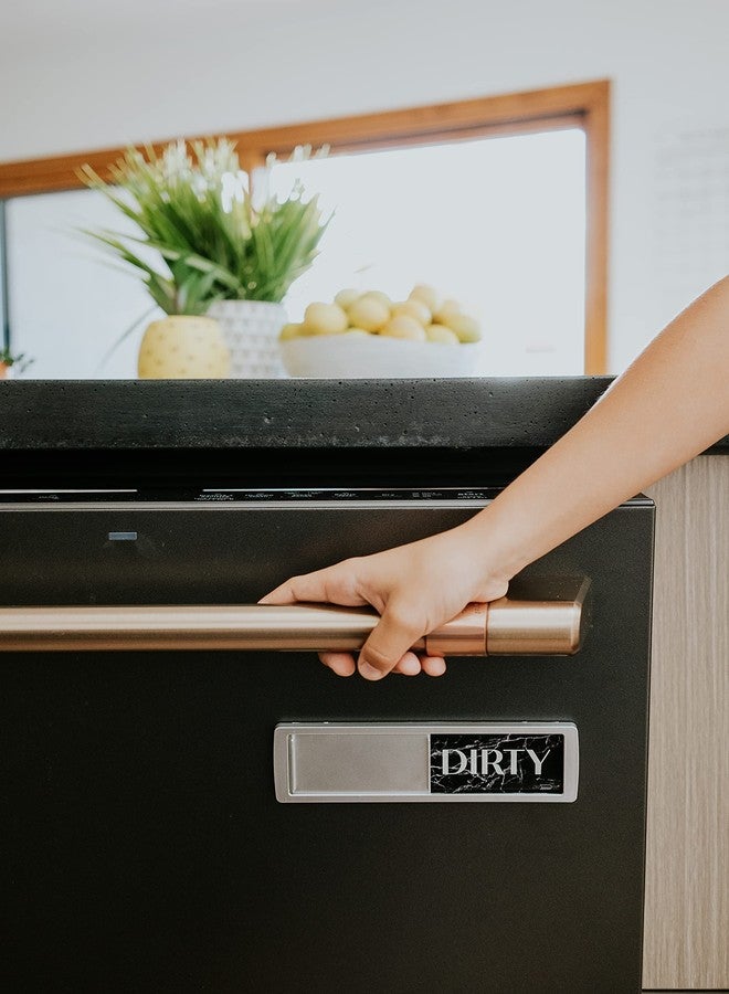 Brothers Bench Dishwasher Magnet Strong Clean Dirty Sign, Universal Dishwasher Magnet Indicator for Kitchen Organization, Slide Rustic Marble Black and White Granite - Image 3
