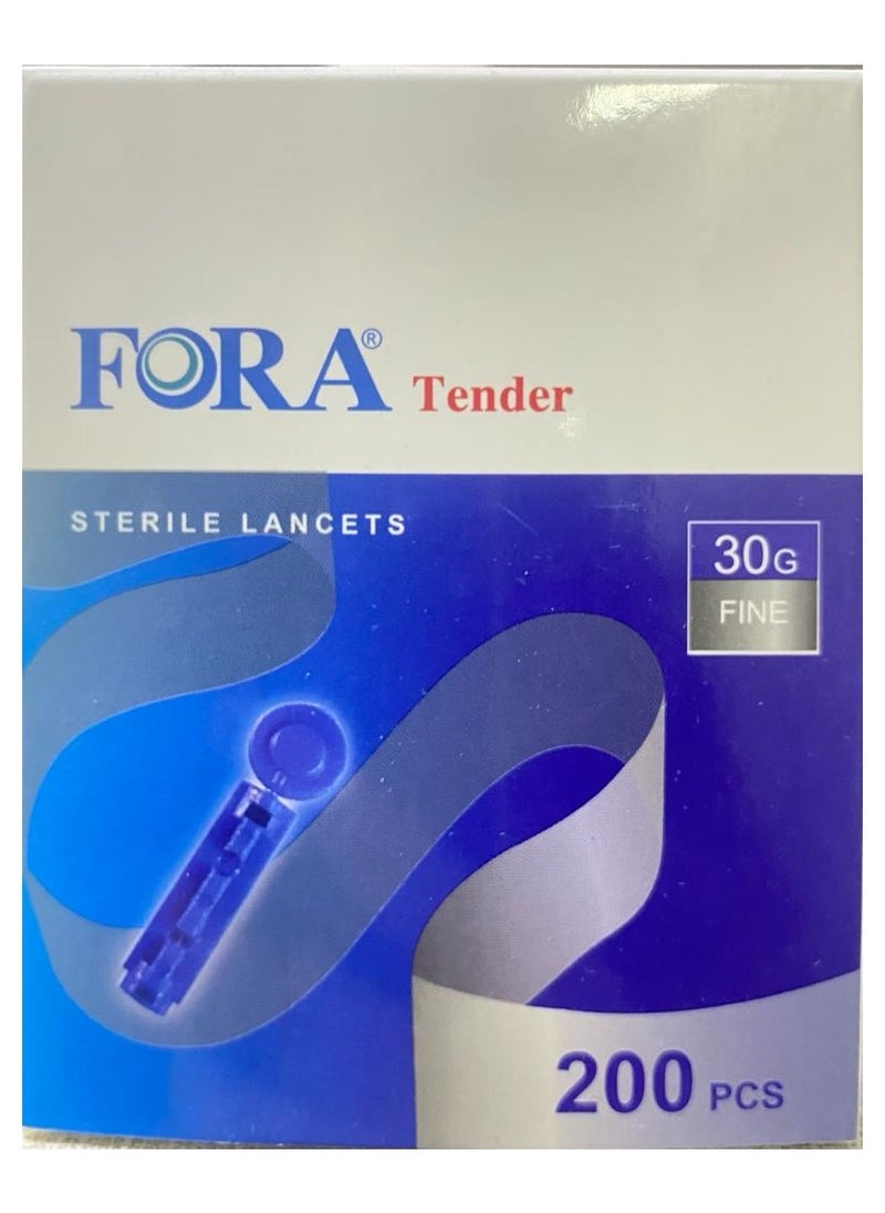 Fora Fora Sterile Lancets  Fine 200pcs 30G 