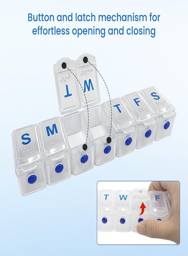 MUROCEA Weekly Pill Organizer - Large 7 Day Pill Case, Daily Vitamin & Supplement Organizer for Medicine, Fish Oil & Tablets, 1 Pc - Image 5