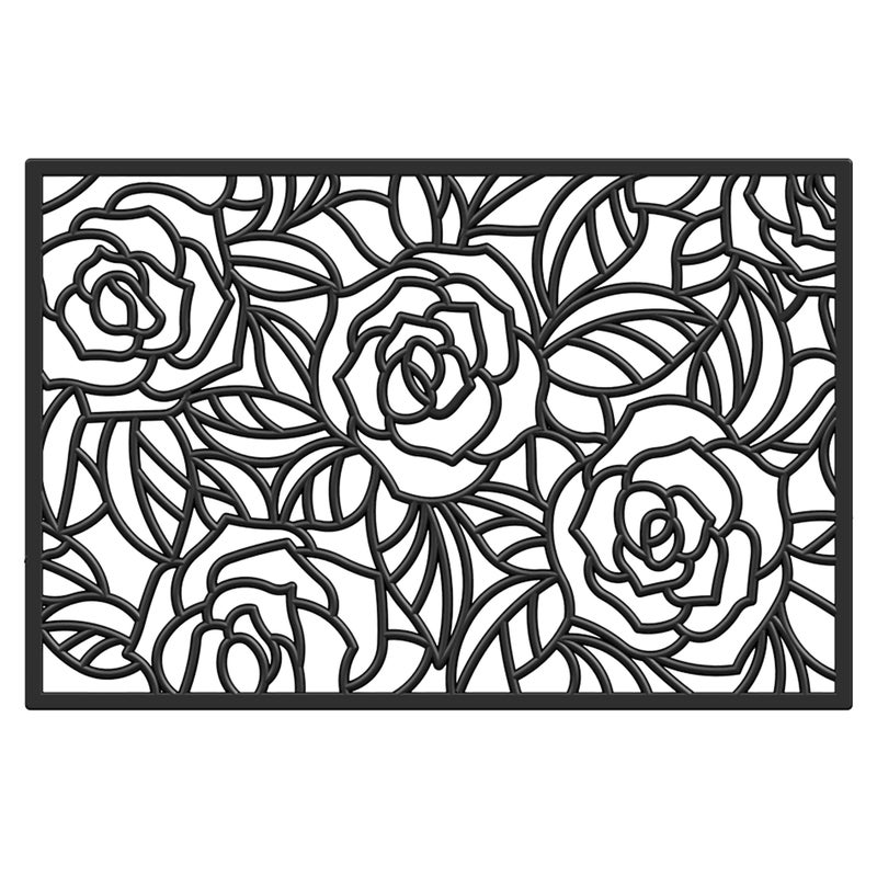 Calloway Mills حصيرة مدخل مطاطية روز سوداء من كالوواي ميلز AZ103762436، 24" × 36"، سوداء - Image 1