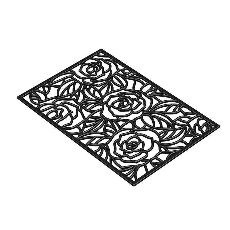 Calloway Mills حصيرة مدخل مطاطية روز سوداء من كالوواي ميلز AZ103762436، 24" × 36"، سوداء - Image 2