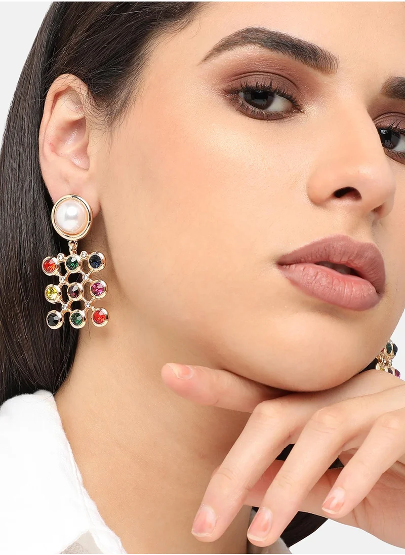 سوهي مطلية بالذهب مصمم الحجر انخفاض القرط الطرف