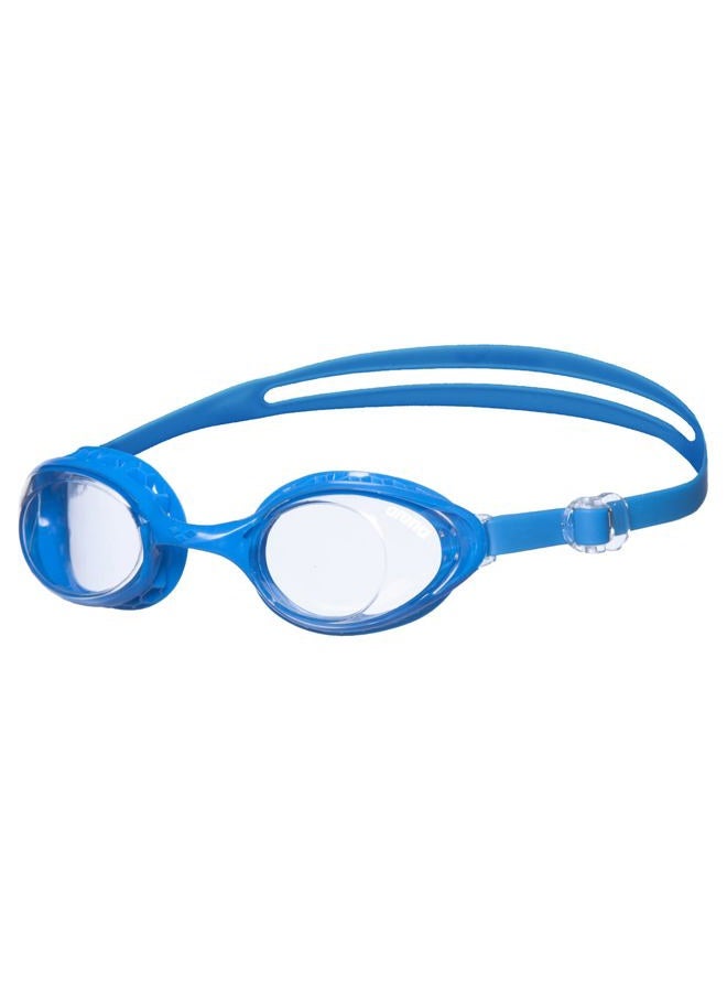 arena Unisex Adult Air-Soft Anti-Fog Swim Goggles for Men and Women Recreational Swimming Superior Comfort Air Seals Technology, Clear/Blue - Image 1