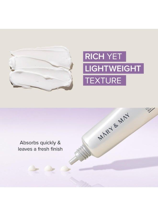 MARY & MAY Mary&May Tranexamic Acid + Glutathione Eye Cream 30ml | Brightening Eye Treatment for Dark Circles & Uneven Skin Tone | Vitamin C, Niacinamide & Antioxidant Formula | Morning & Night Korean Skincare - Image 2