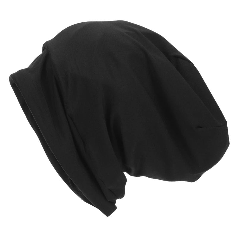 غطاء العلاج الكيميائي ببطانة قطنية، طاقم للنساء مع وشاح حريري أسود - Image 2