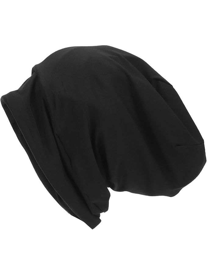 غطاء العلاج الكيميائي ببطانة قطنية، طاقم للنساء مع وشاح حريري أسود - Image 1