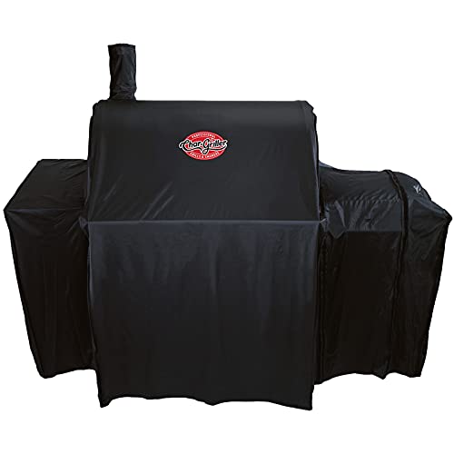 Char-Griller® Durable Polyester Grill and Smoker Cover with Waterproof Material, PVC Lining, and Extendable Design in Black, 46"L x 23"W x 48.5"H, Model 5555 - Image 3